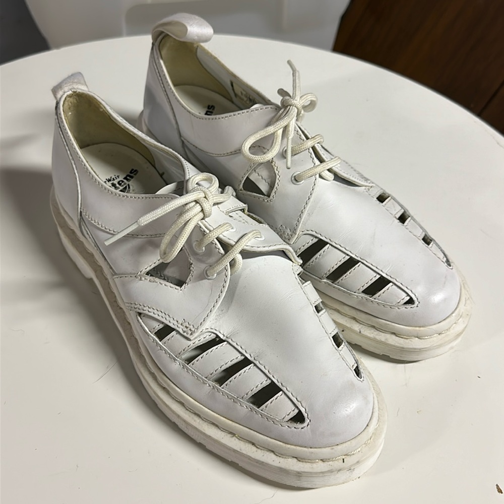 Dr. Martens Unisex 1461 Cut Out White Venice Oxfords White